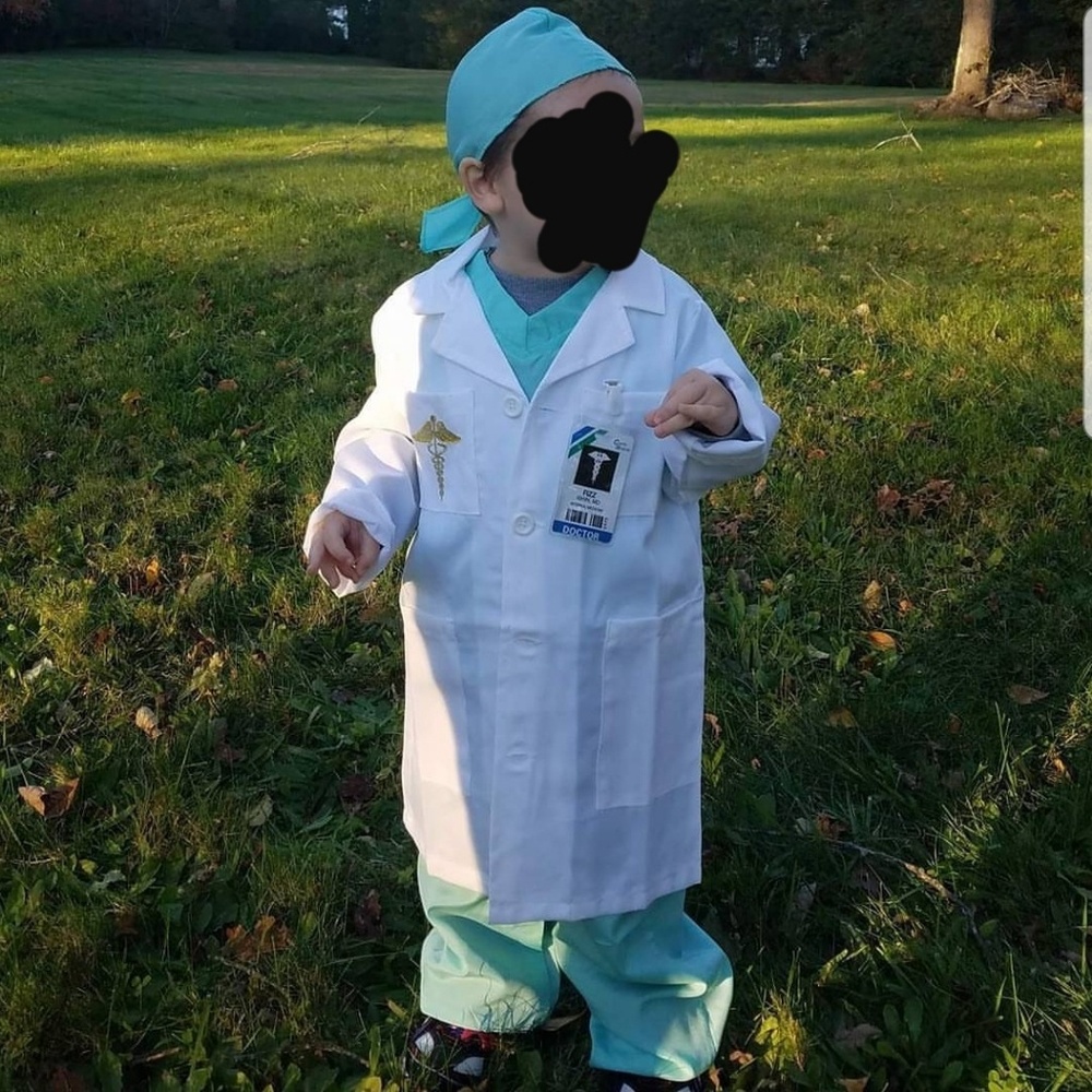 Doctor costume, also has stethoscope